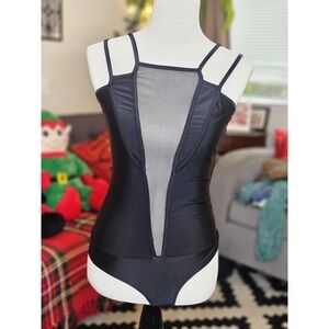 Body Black Textured 3D Knit One Piece Size S